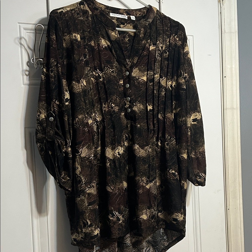 Notations Women's Earthy Patterned Blouse